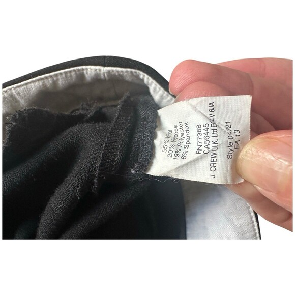 J Crew Minnie Pants Womens 8 Black Mid Rise Straight Leg Workwear Office Wool - Picture 13 of 16